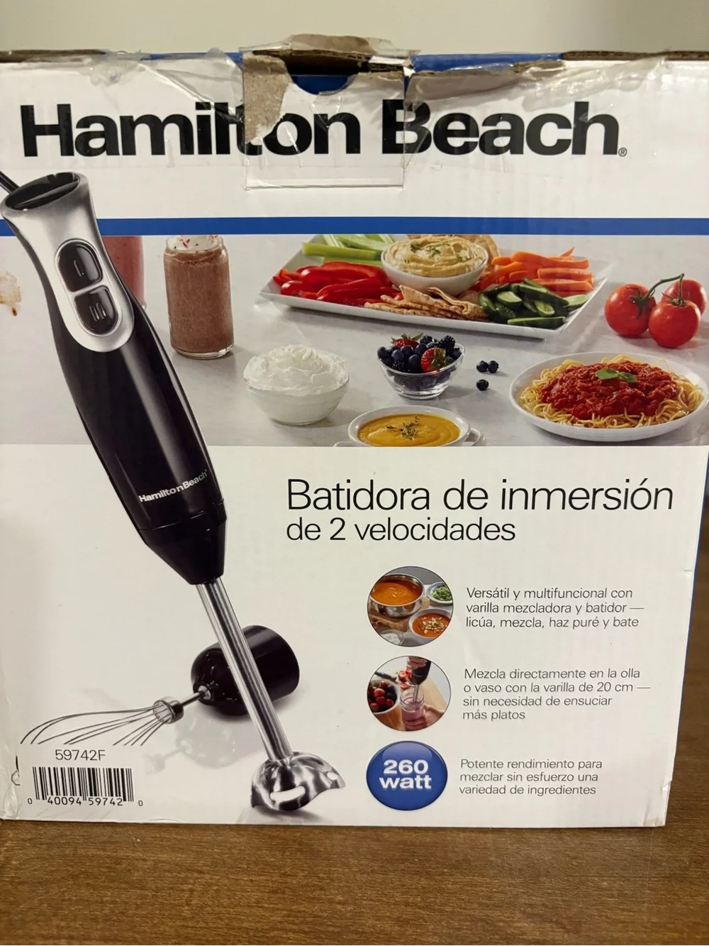 Hamilton Beach Black and Silver 2-Speed Immersion Blender with Whisk